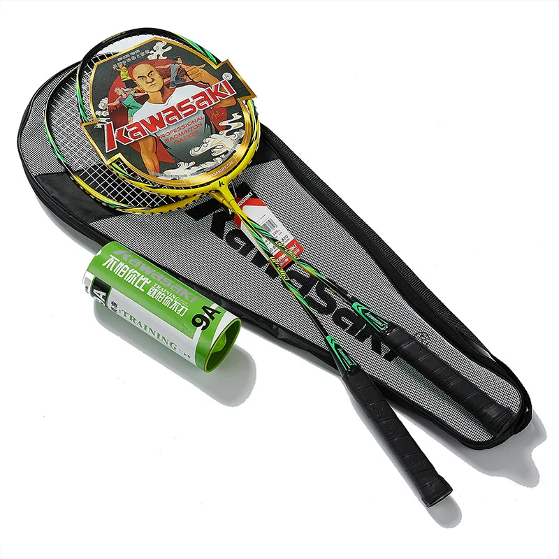 Kawasaki 1 Pair Of Badminton Racket 1U Aluminum Alloy Frame Badminton Racquet With String For Outdoor Entertainment UP-0182
