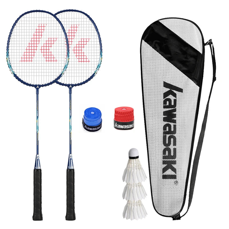 Kawasaki 1 Pair Of Badminton Racket 1U Aluminum Alloy Frame Badminton Racquet With String For Outdoor Entertainment UP-0182