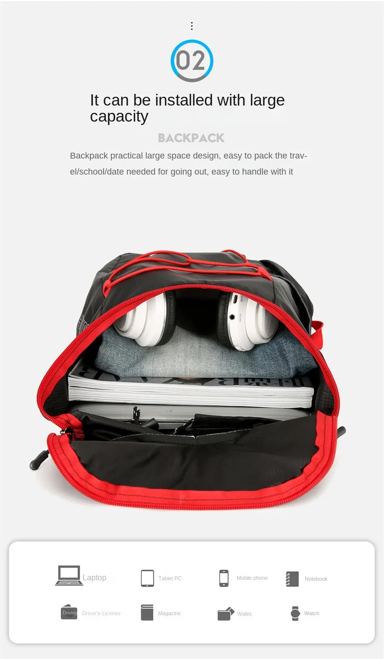 Outdoor Packable Backpack Large-capacity Foldable Camping Backpack Anti-splash Travel Hiking Daypack Sports Bag for Men Women