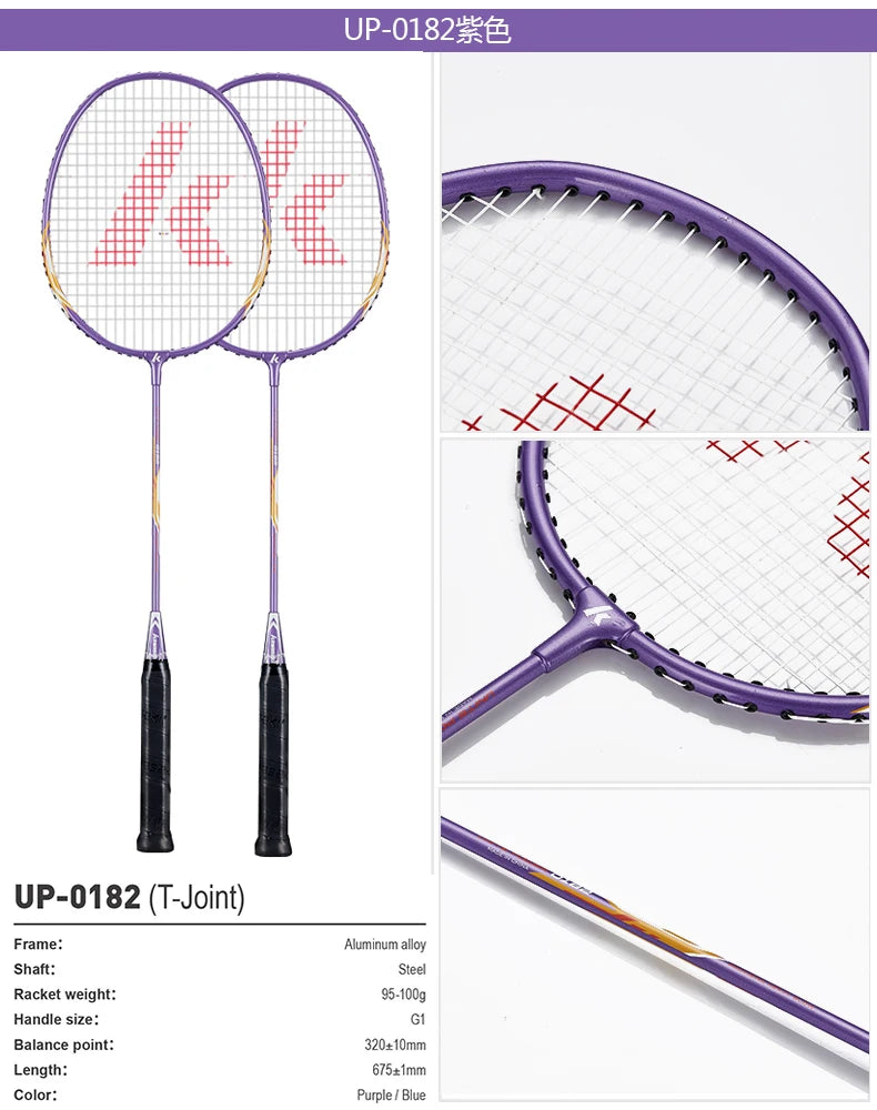 Kawasaki 1 Pair Of Badminton Racket 1U Aluminum Alloy Frame Badminton Racquet With String For Outdoor Entertainment UP-0182
