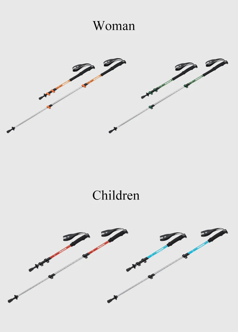 Naturehike Trekking Poles 1pcs Adult Child Collapsible Telescopic Walking Sticks Family Alpenstocks Ultralight Hiking Stick