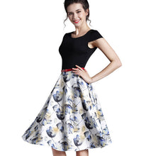 Forever Summer Floral Casual Stylish Print O Neck Sleeveless Zipper Work Office Expansion Dress