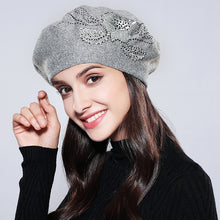 MOSNOW Bonnet Femme Women Beret Cotton Wool Brand New Knitted Fashion Flower Autumn 2017  Winter Hats For Women Caps  #MZ741