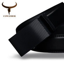 Luxury high quality genuine leather belts for men with automatic buckle