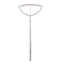 Long Tassel Simple Crystal Rhinestone Choker Necklace Women
