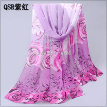 Cotton scarf with flowers printed chiffon polyester scarves for Beach