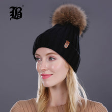Pom Poms Knitted Hat Ball Beanies Winter Hat For Women
