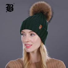 Pom Poms Knitted Hat Ball Beanies Winter Hat For Women