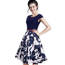 Forever Summer Floral Casual Stylish Print O Neck Sleeveless Zipper Work Office Expansion Dress