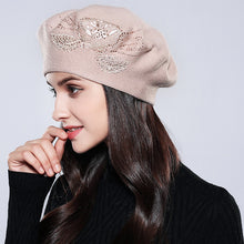 MOSNOW Bonnet Femme Women Beret Cotton Wool Brand New Knitted Fashion Flower Autumn 2017  Winter Hats For Women Caps  #MZ741